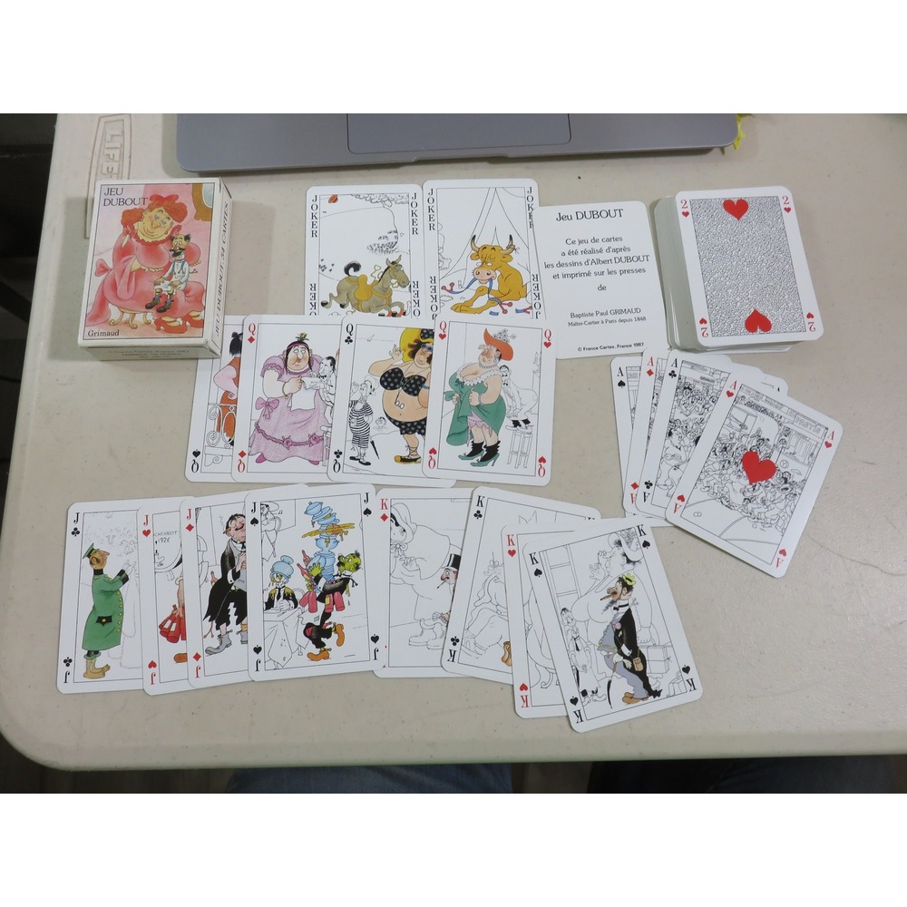 Vintage 1987 Albert Dubout Jeu de Cartes Playing Cards Grimaud French Art Deck